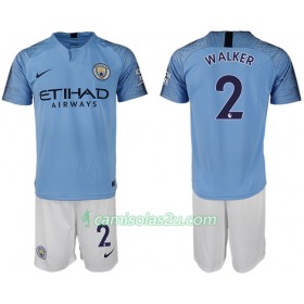Camisolas de Futebol Manchester City WALKER 2 Criança Equipamento Principal 2018/19 Manga Curta